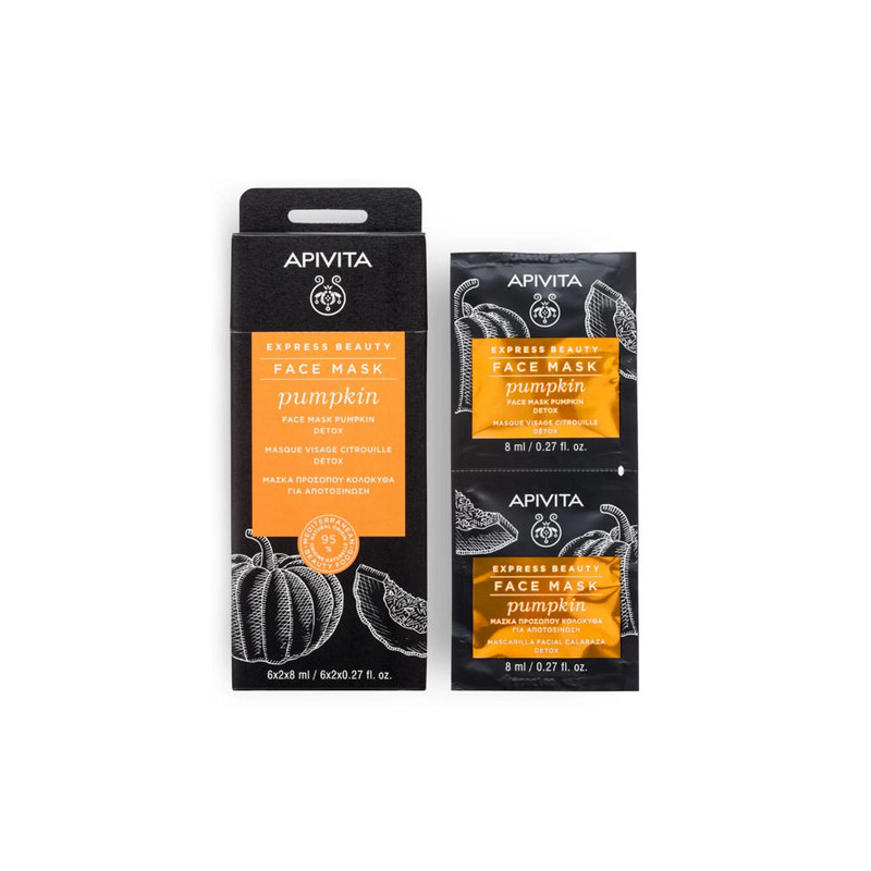 Apivita Express Beauty Mascarilla Facial Detox Calabaza 2x8ml