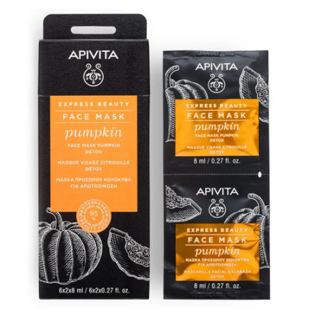 Apivita Express Beauty Mascarilla Facial Detox Calabaza 2x8ml