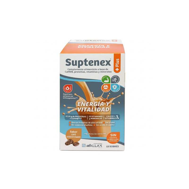 Suptenex +Plus Energia y Vitalidad Cafe Descafeinado 15 Sobres