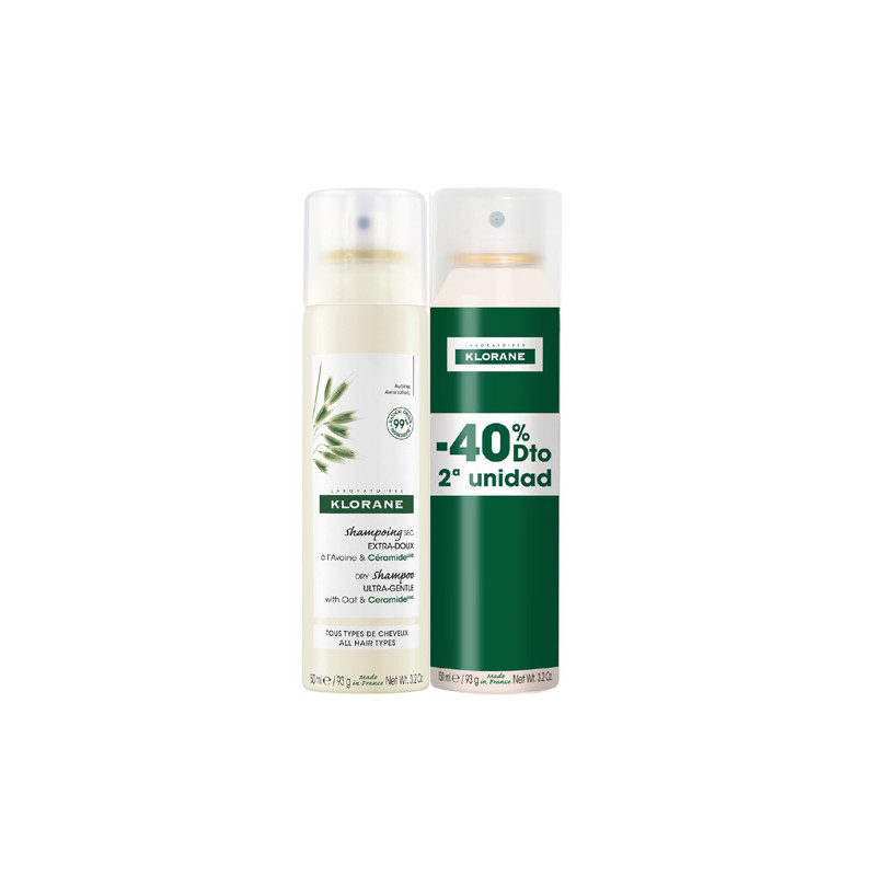 Klorane Champu Seco Extracto de Avena Duplo 2x150ml