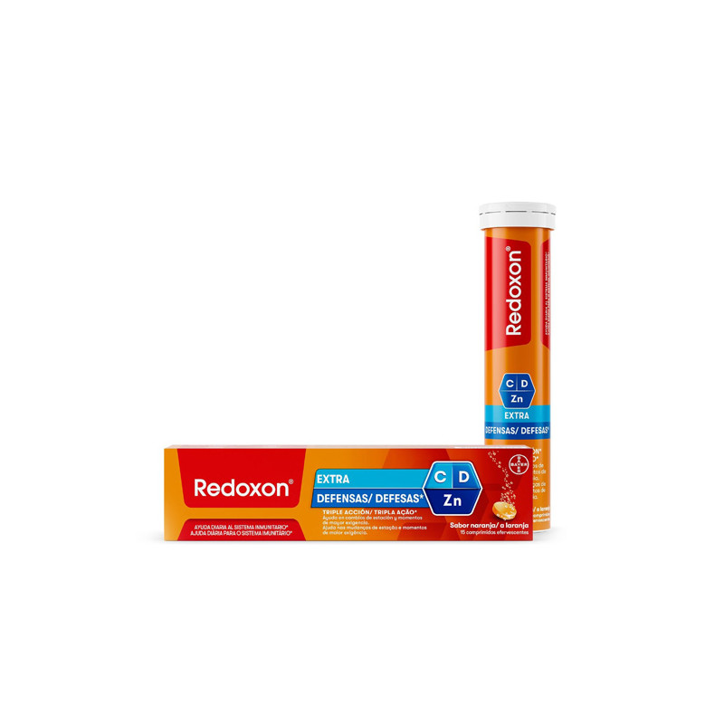 Redoxon Extra Defensas Vitamina C, D y Zinc 15 Comp Efervescentes - Farmacia en Casa Online