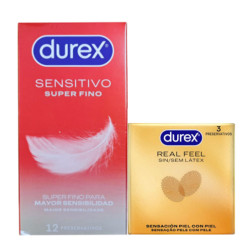 Durex Preservativo Sensitivo Contacto 12 uds + Real Feel 3 Uds - Farmacia en Casa Online