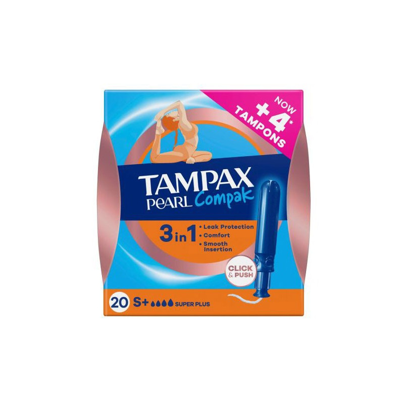 Tampax Compak Pearl Super Plus Tampon 20Uds - Farmacia en Casa Online