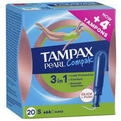 Tampax Compak Pearl Super Tampon 20Uds - Farmacia en Casa Online