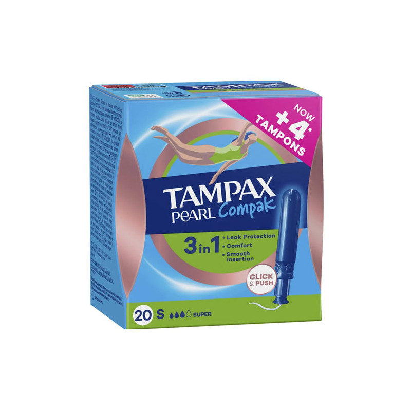 Tampax Compak Pearl Super Tampon 20Uds - Farmacia en Casa Online