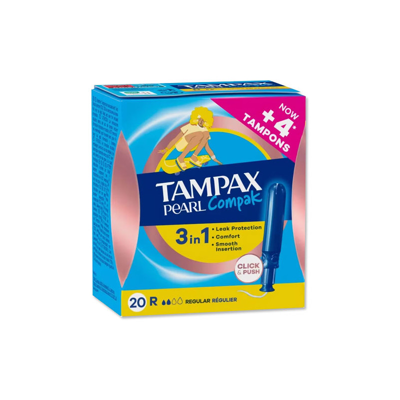 Tampax Compak Pearl Regular Tampon 20Uds - Farmacia en Casa Online