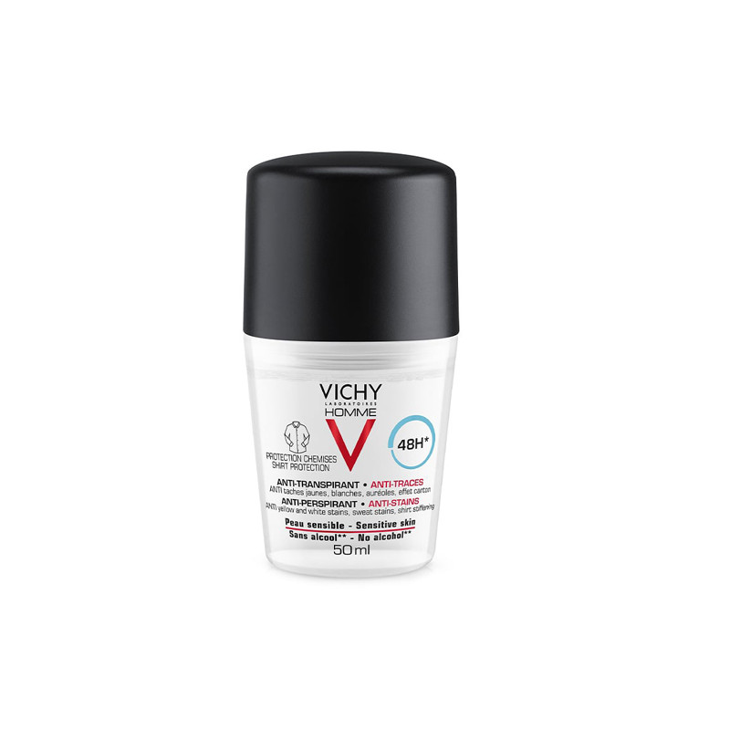Vichy Homme Desodorante Antitranspirante 48h Roll-On 50ml - Farmacia en Casa Online