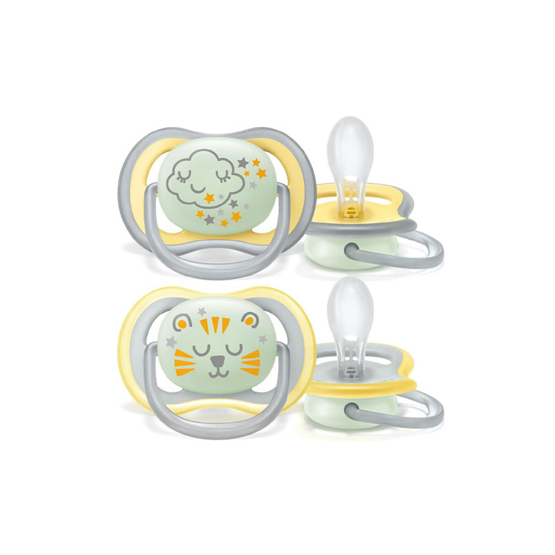Avent Ultra Air Chupete Silicona Nocturno Decorado 18m+ 2Uds - Farmacia en Casa Online