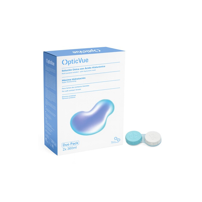 OpticVue Solucion Unica con Acido Hialuronico Duplo 2x360ml - Farmacia en Casa Online
