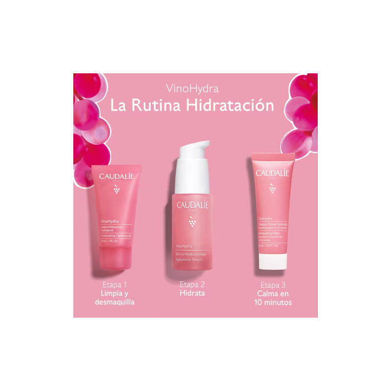 Caudalie VinoHydra Serum 30ml +Masc 15ml +Gel Hidratante 30ml - Farmacia en Casa Online