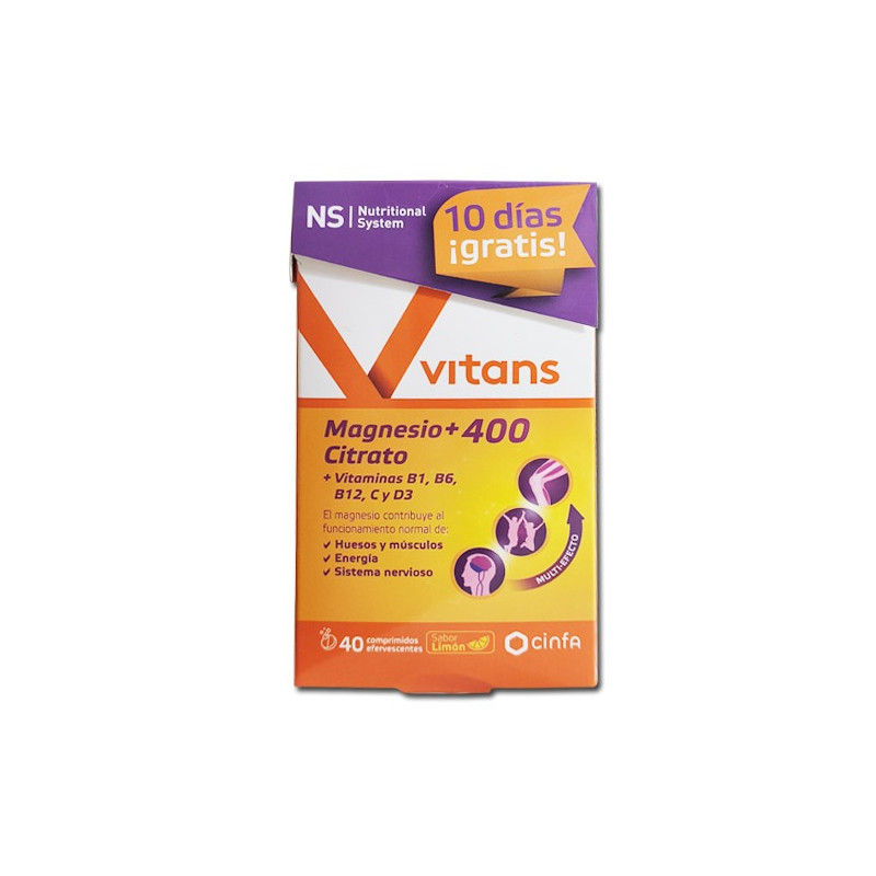Nutritional System Vitans Magnesio+ 400 Citrato 40Comp Eferv - Farmacia en Casa Online