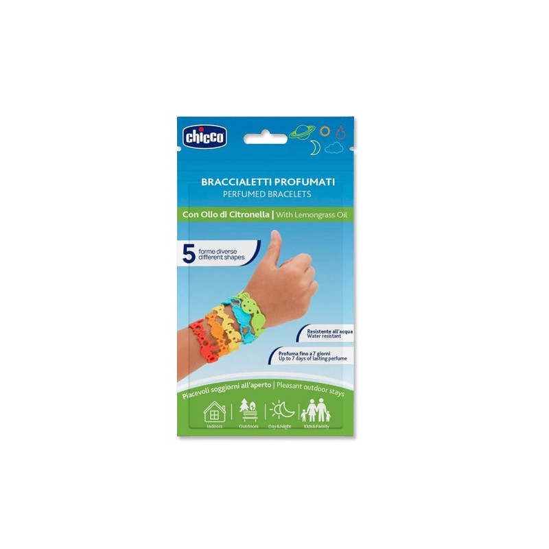 Chicco Brazaletes Perfumados Citronela 5Uds - Farmacia en Casa Online