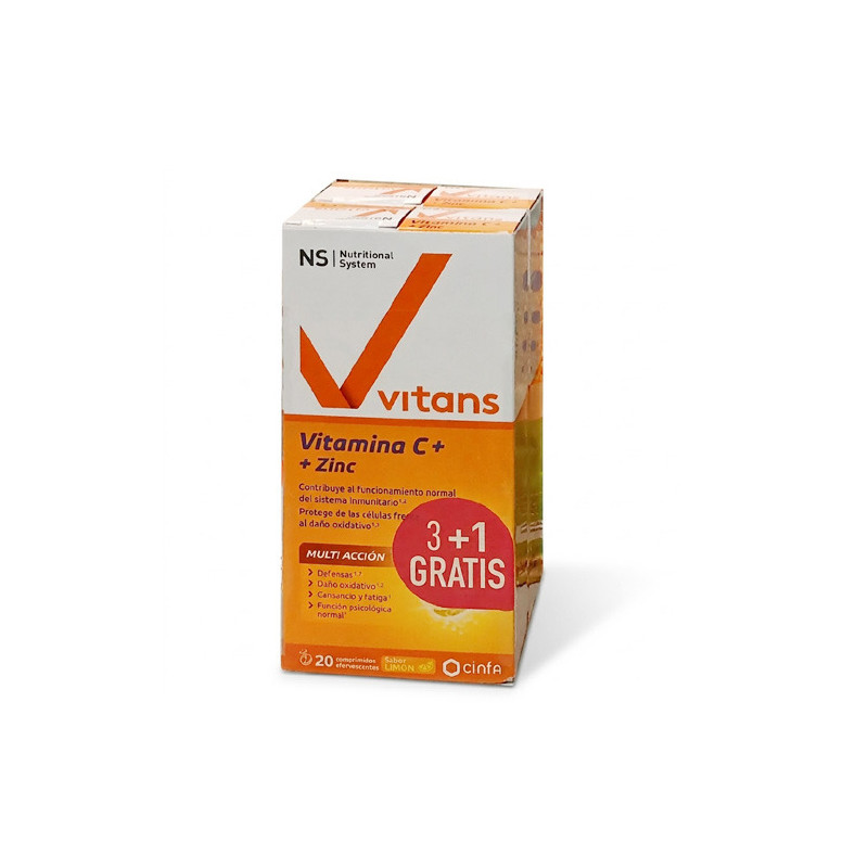 Nutritional System Vitans Vit C+ + Zinc 80Comp Efervescentes - Farmacia en Casa Online