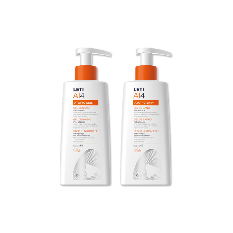 Leti AT4 Gel de Baño Piel Atopica Duplo 2x500ml - Farmacia en Casa Online