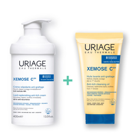 Uriage Xemose C8+ Crema Relipidizante 400ml + Ac Limpiador 200ml - Farmacia en Casa Online