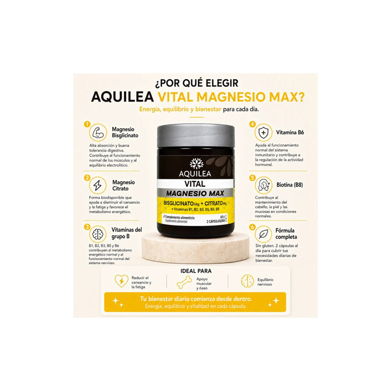 Aquilea Vital Magnesio Max 120Caps - Farmacia en Casa Online