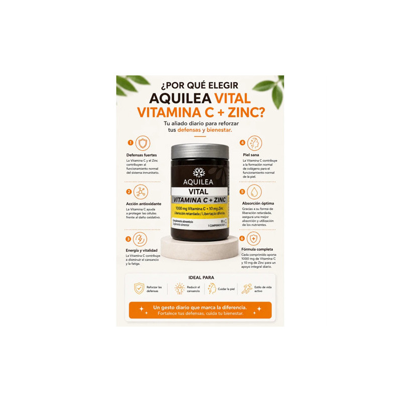 Aquilea Vital Vitamina C + Zinc 90Comp - Farmacia en Casa Online