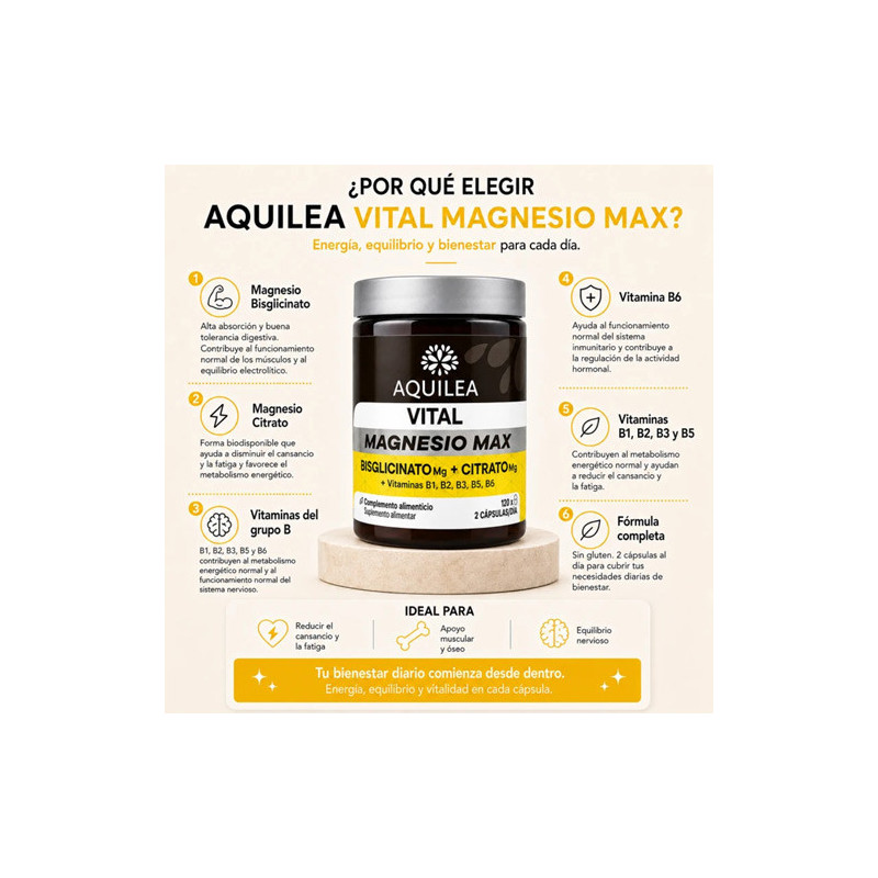 Aquilea Vital Magnesio Max 60Caps - Farmacia en Casa Online