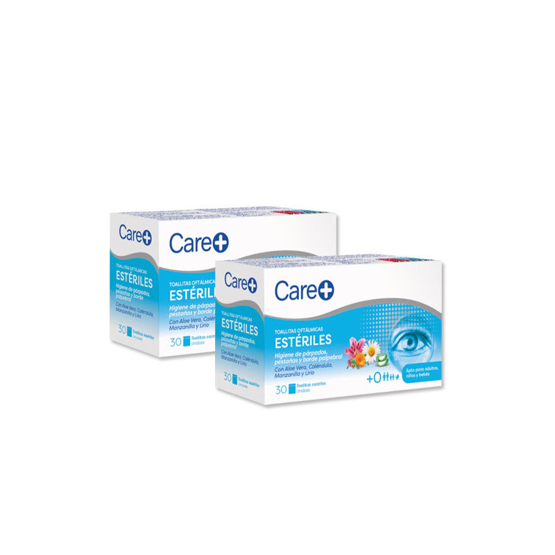 Care+ Eyes Toallitas Oftalmicas Esteriles Duplo 2x30Uds