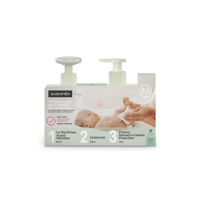 Suavinex Baby Agua Micelar 500ml + Linimento 500ml + Crema 50ml