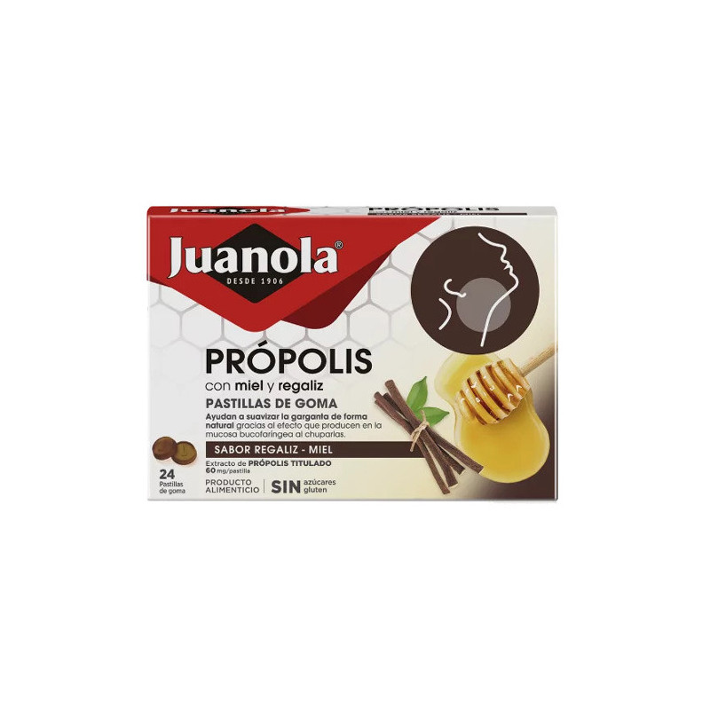 Juanola Propolis Pastillas Goma con Miel + Regaliz 24Uds