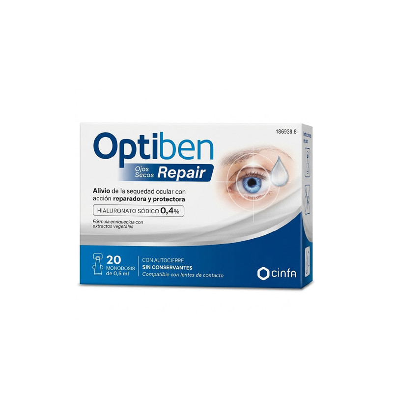 Optiben Repair Ojos Secos Gotas Sequedad Ocular Monodosis 20Uds