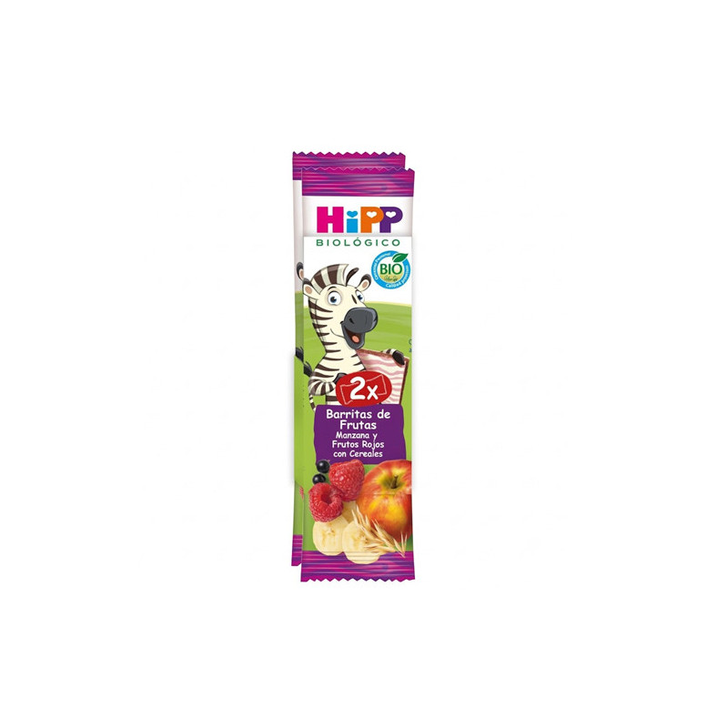 Hipp Barritas Frutas Manzana Frutos Rojos y Cereales Duplo 2x23gr