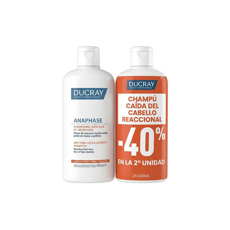 Ducray Anaphase Champu Anticaida Reaccional Duplo 2x400ml