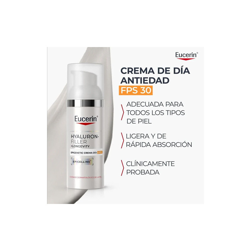 Eucerin Hyaluron-Filler + Longevity Epigenetic Crema Dia 50ml - Farmacia en Casa Online