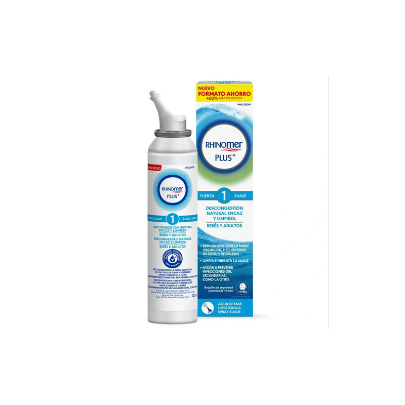 Rhinomer Plus+ Agua de Mar Hipertonica F1 Spray Suave 200ml