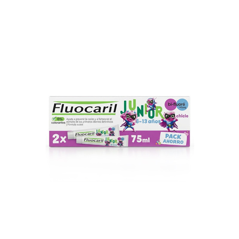 Fluocaril Junior 6-12 Años Gel Sabor Chicle Duplo 2x75ml
