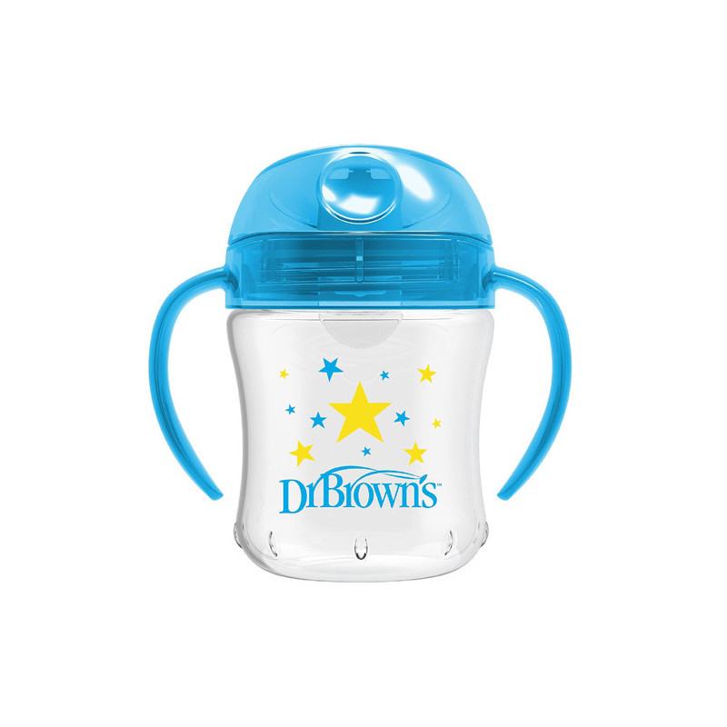Dr Browns Vaso Transicion Boquilla Suave Azul 6m+ 180ml