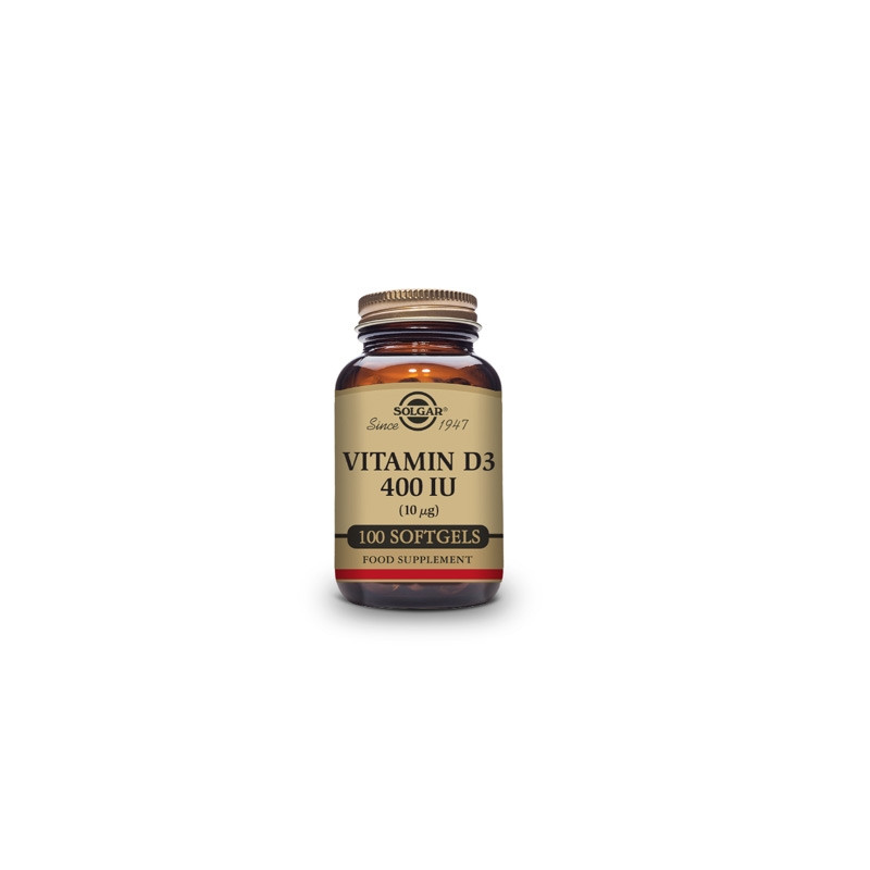Solgar Vitamina D3 400 UI (10 mcg). 100 Capsulas Gelatina