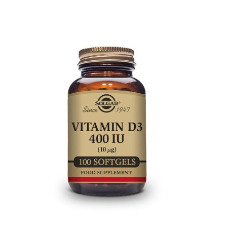 Solgar Vitamina D3 400 UI (10 mcg). 100 Capsulas Gelatina
