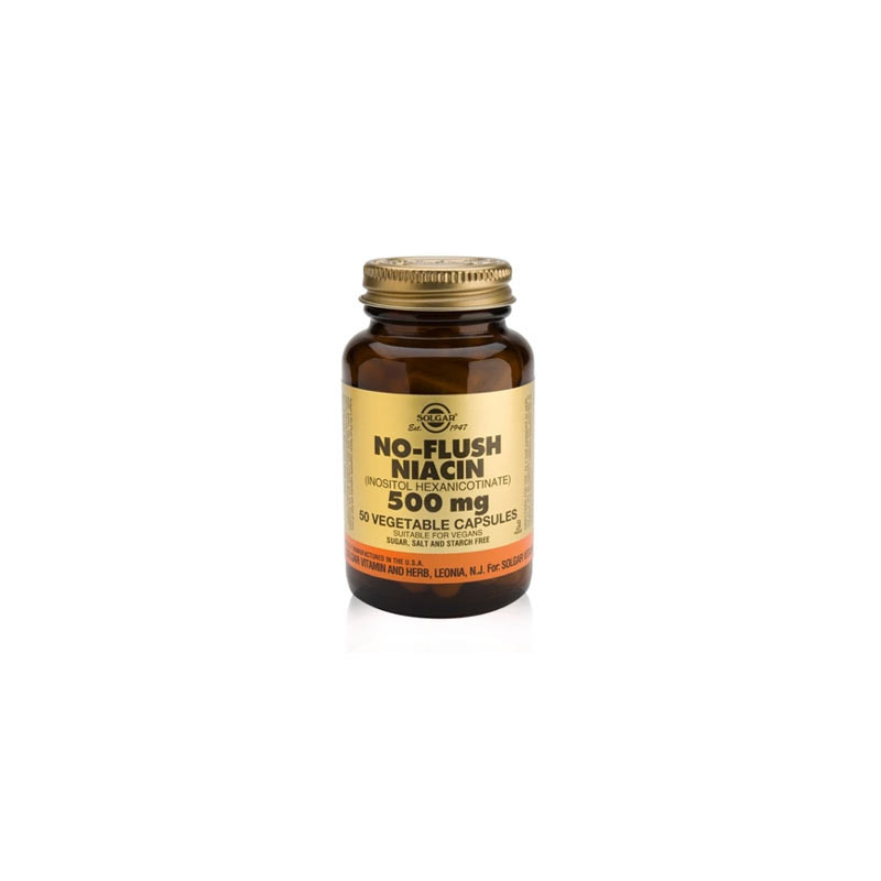 Solgar Niacina no ruborizante 500 mg. 50 cápsulas vegetales