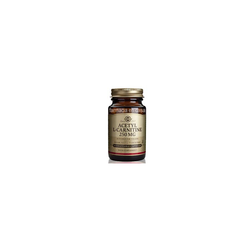 Solgar Acetil l-carnitina 250 mg. 30 cápsulas vegetales