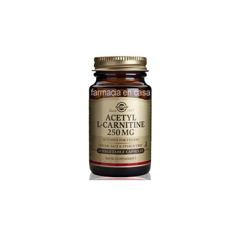 Solgar Acetil l-carnitina 250 mg. 30 cápsulas vegetales