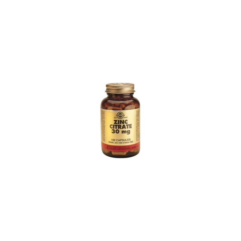 Solgar Zinc citrato 30 mg. 100 cápsulas