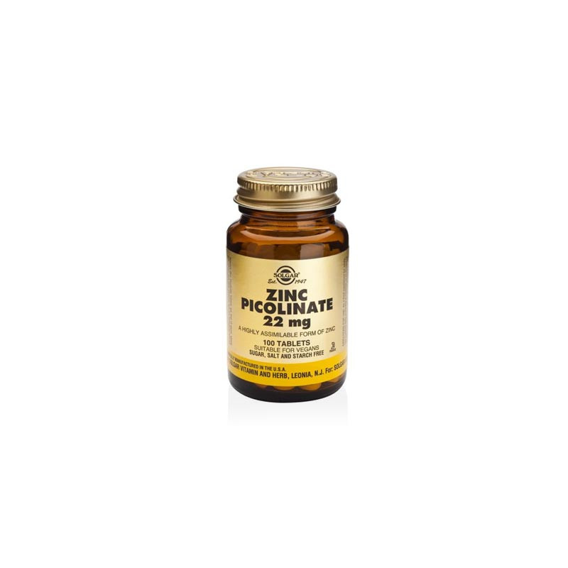 Solgar Zinc picolinato 22 mg. 100 comprimidos