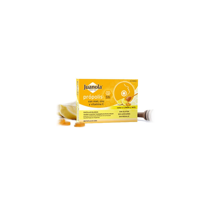 Juanola Pastillas blandas propolis limón miel 48gr 24uds