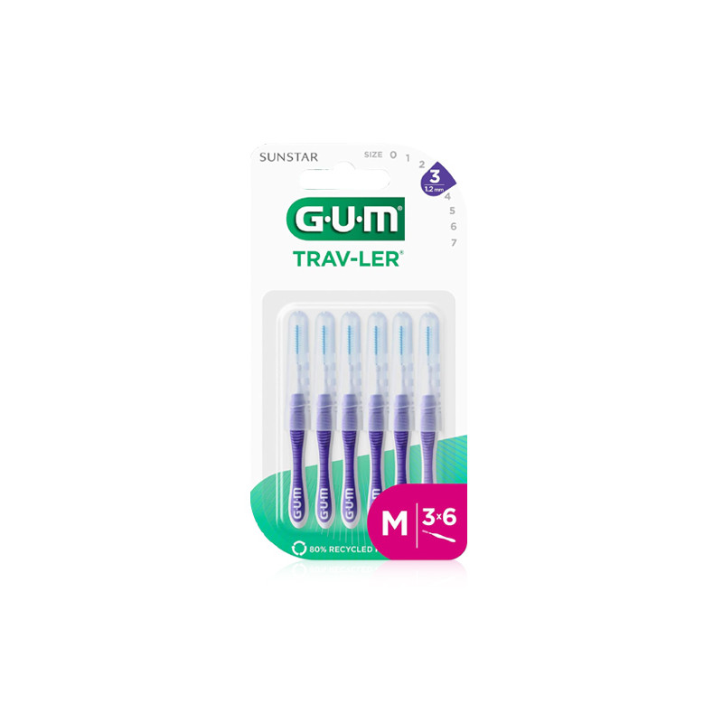 Gum Proxabrush Viaje 1512 Cepillo Inter Extrafino Cilindrico 6Uds