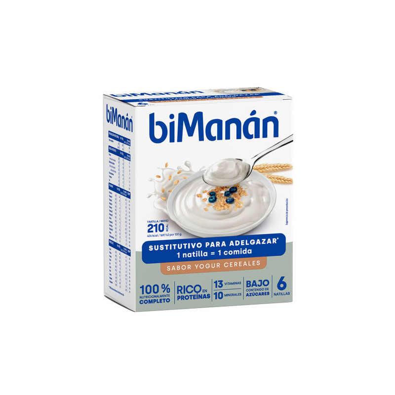 Bimanan Crema Sabor Yogur con Cereales 6 Sobres