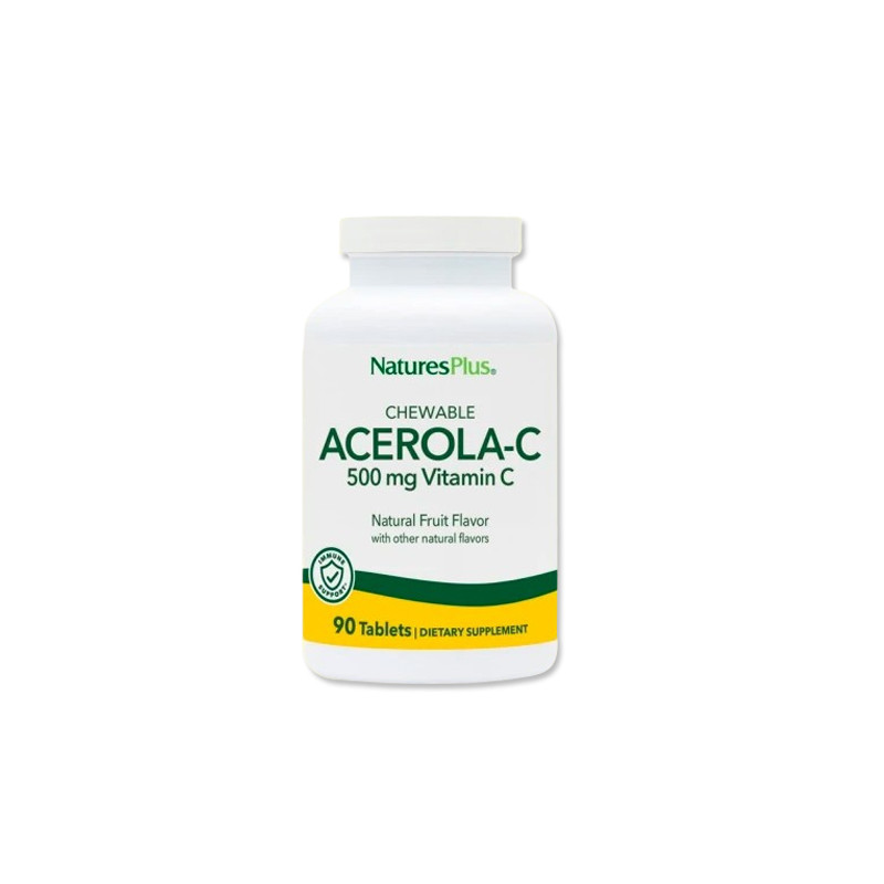 Natures Plus Acerola-C 500mg Vitamina C 90Comp. Masticables