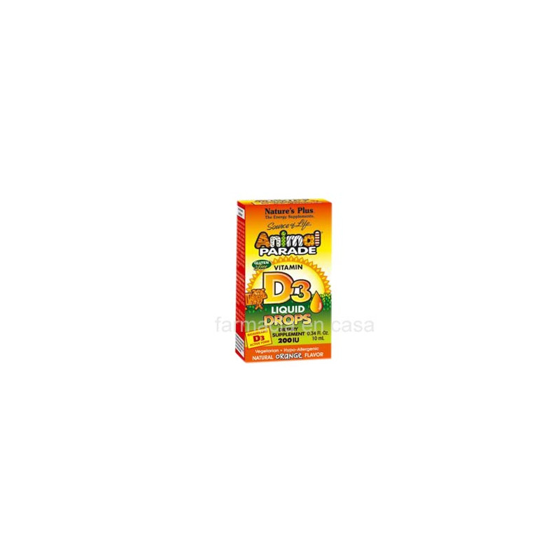 Natures Plus Animal Parede Vitamina D3 Gotas 10ml