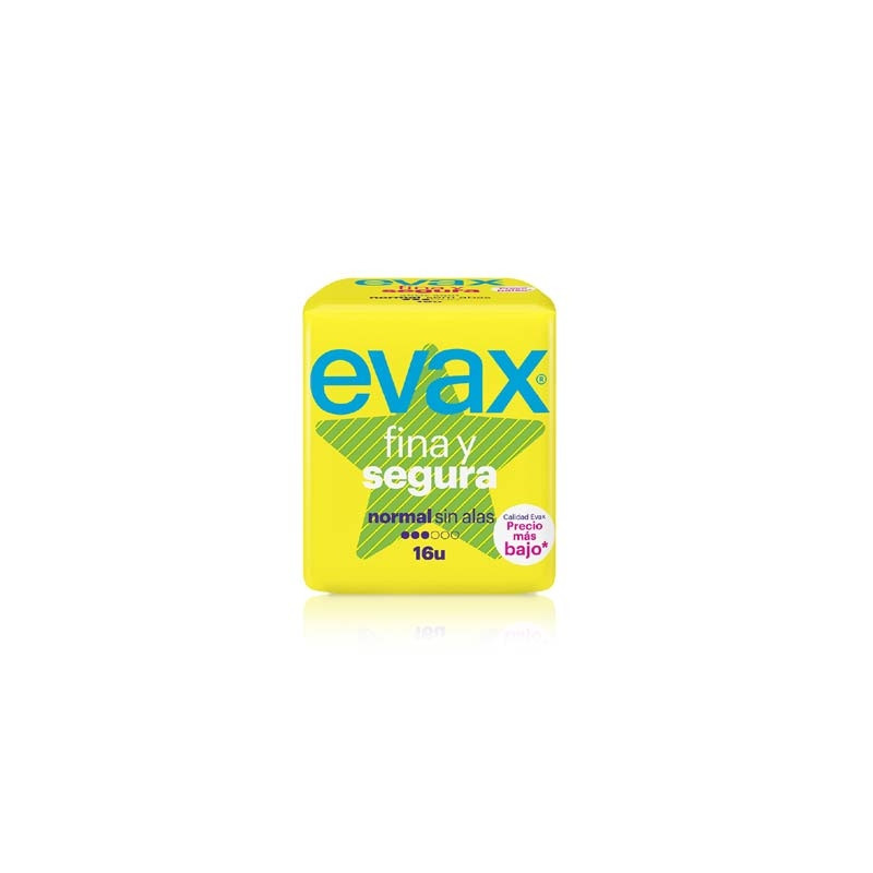 Evax Fina y Segura Normal Sin Alas Compresa 16Uds