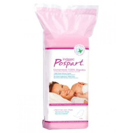 Indasec Compresas Postparto Normal Alas 10Uds