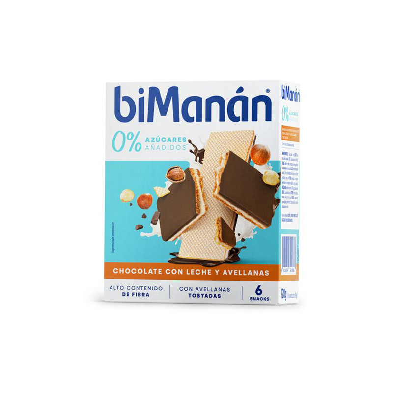 Bimanan Barquillo Chocolate con Leche y Avellanas 6 Uds