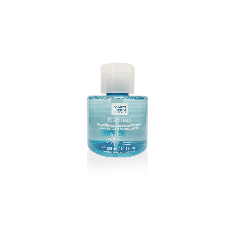 Martiderm Essentials solución micelar 3 en 1 cara y ojos 300ml