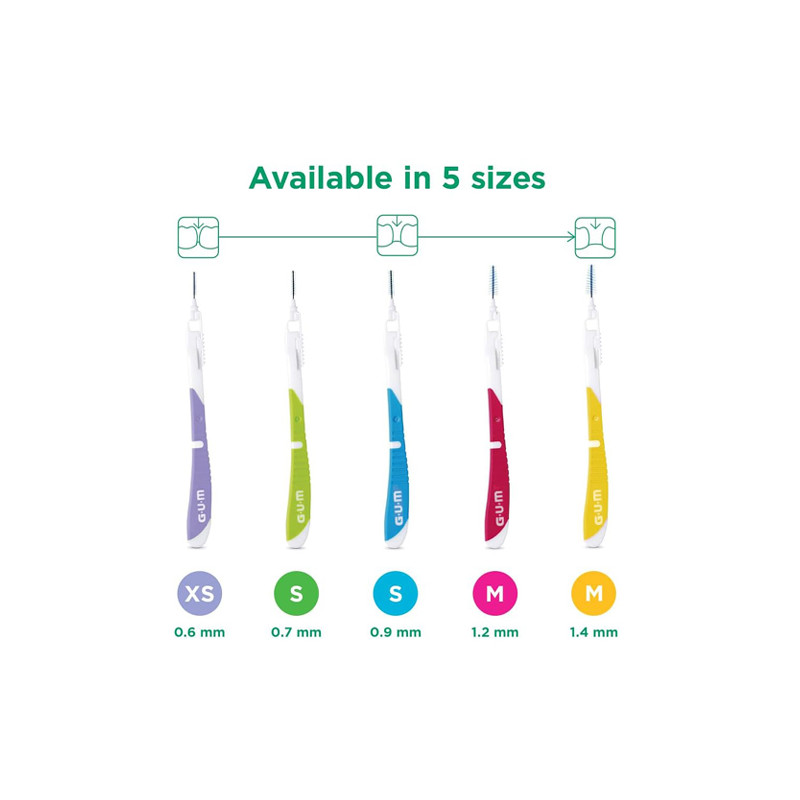 Gum Bi-Direction Cepillo Bi-Direccional Tamaño ISO-2 6Uds