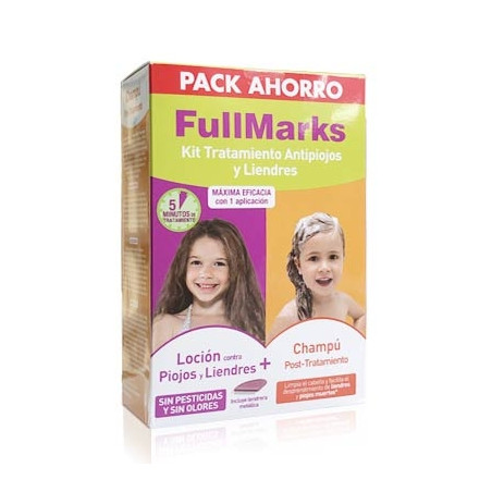 Fullmarks loción piojos liendres 100ml + lendrera + champú 150ml